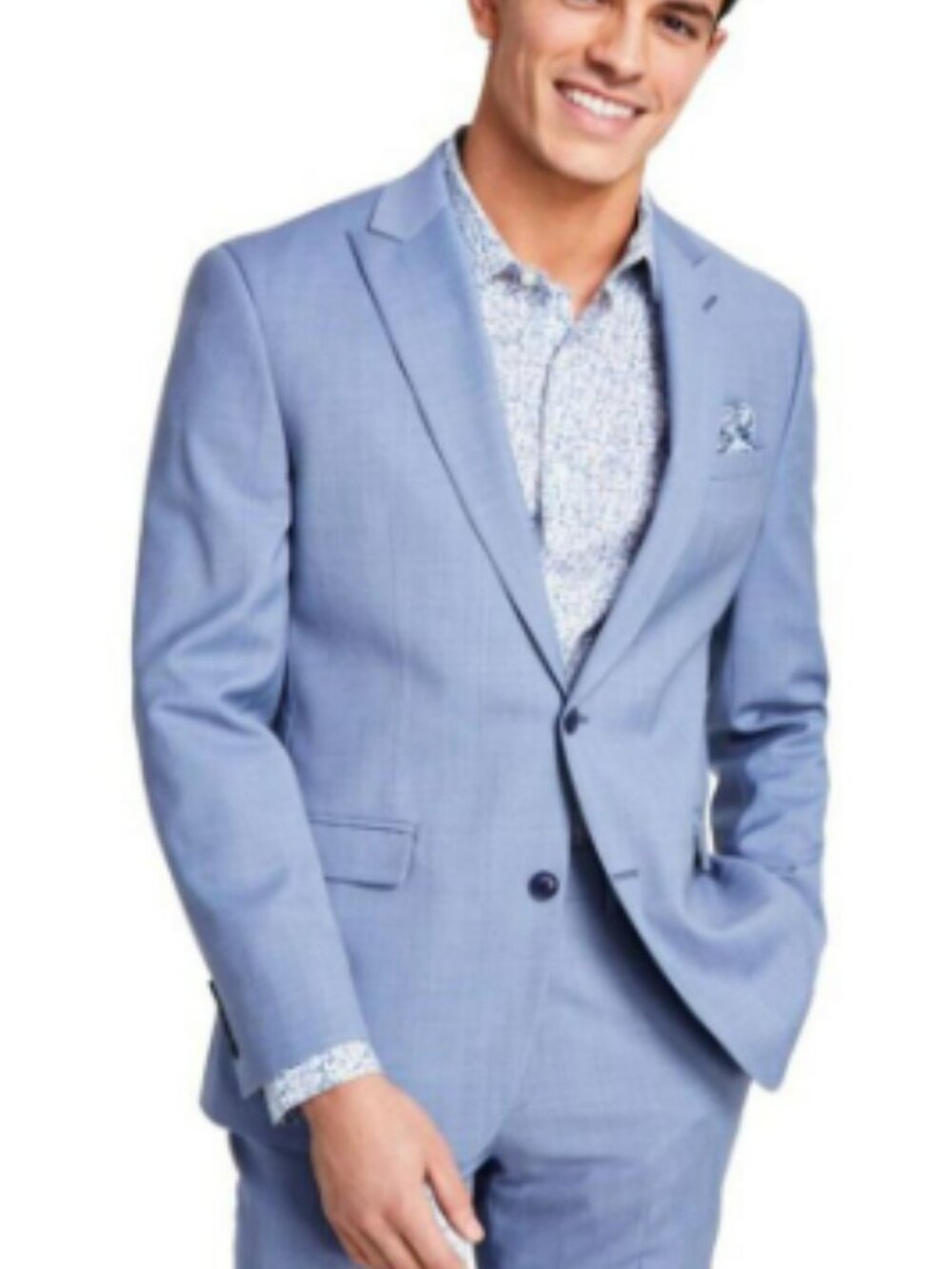 Bar III Light Blue Men's Blazer - Single-Breasted Sport Coat
